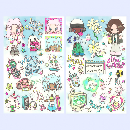 adore sticker sheet 2-pack
