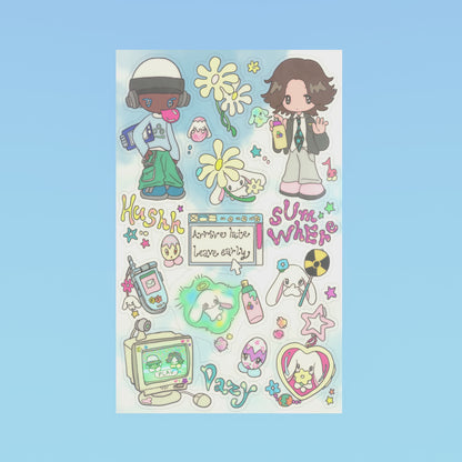 adore sticker sheet 2-pack